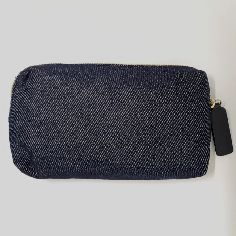 Douglas Hayward London Signature Dark Wash Denim Makeup Accessory Bag